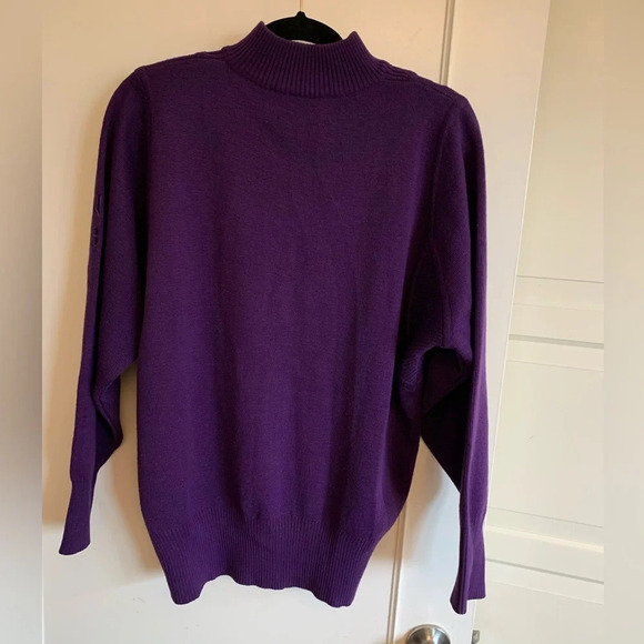 Vintage Bogner  quarter zip sweater. Purple size L. - Picture 4 of 15